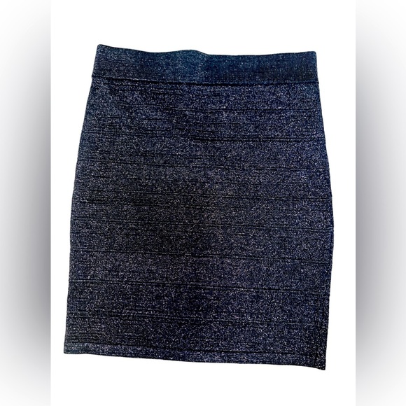 3 FOR $15 🙌🏼 Say What USA Small Bandage Mini Skirt Black w/ Brown Gold Metallic - Picture 1 of 2